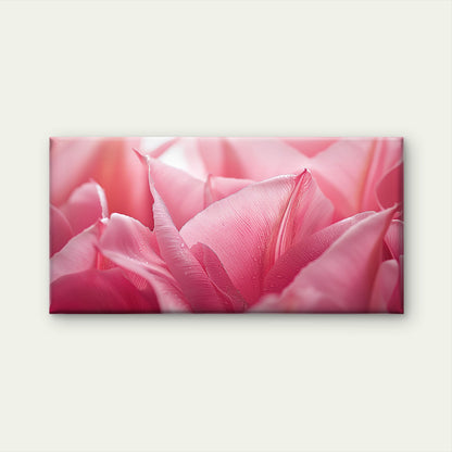 Macro Pink Tulip Petals Wall Art Canvas Office Home Room Framed 120x60cm