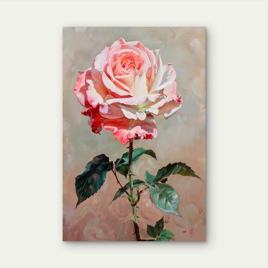 Vintage Pink Rose Painting Floral Flower 40x60cm Metal Print Ready to Hang