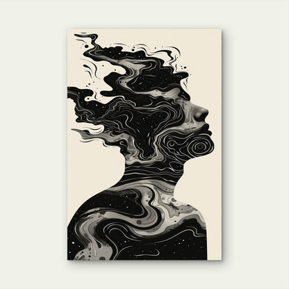 Digital Art Style Illustration Mental Health Day Awareness 40x60cm Metal Print Ready to Hang