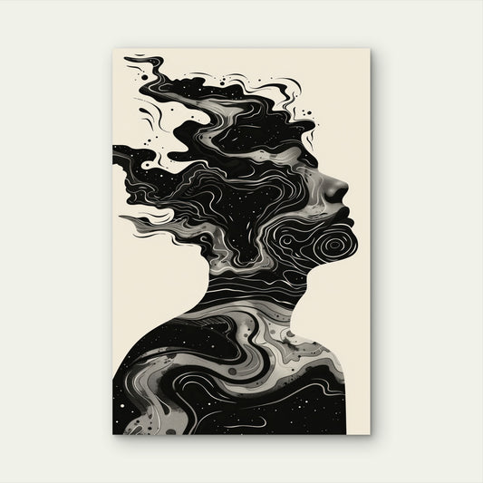 Digital Art Style Illustration Mental Health Day Awareness 60x90cm Metal Print Ready to Hang