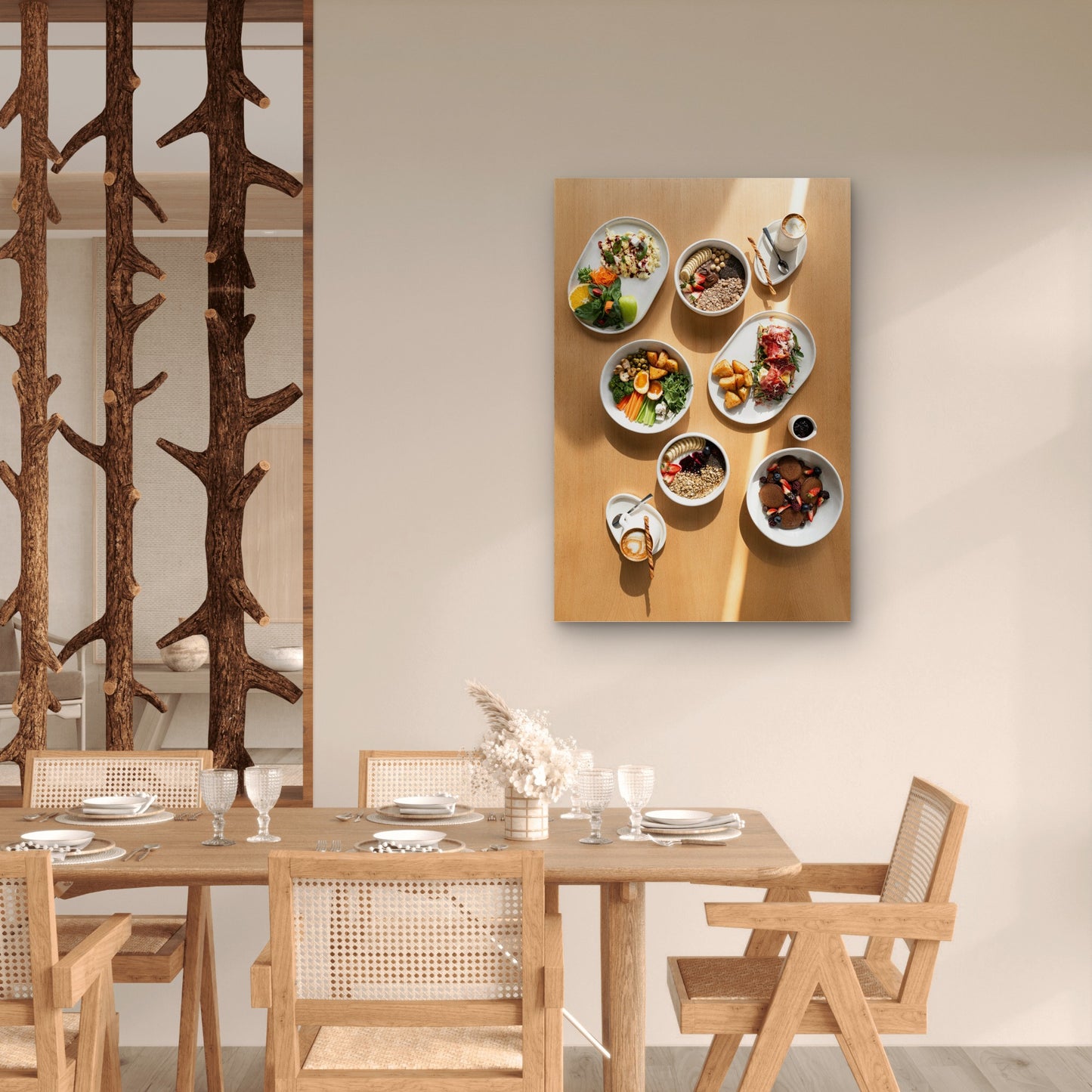 Variety of Healthy Brunch and Breakfast Options 60x90cm Metal Print Ready to Hang