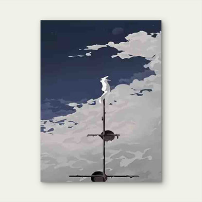 Modern Cartoon Ink  60x90cm Metal Print Ready to Hang