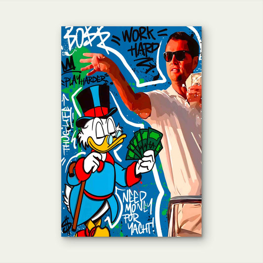 Cash Theme Street Art 40x60cm Metal Print Ready to Hang - Bella Home Decor