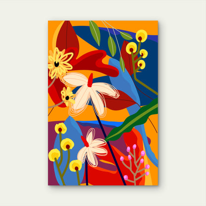 Aesthetic Abstract Plants and Flowers 60x90cm Metal Print Ready to Hang
