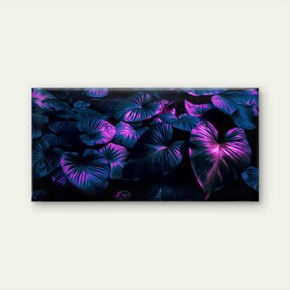 Lush Foliage With Electric Glow Wall Art Canvas Office Home Room Framed 120x60cm