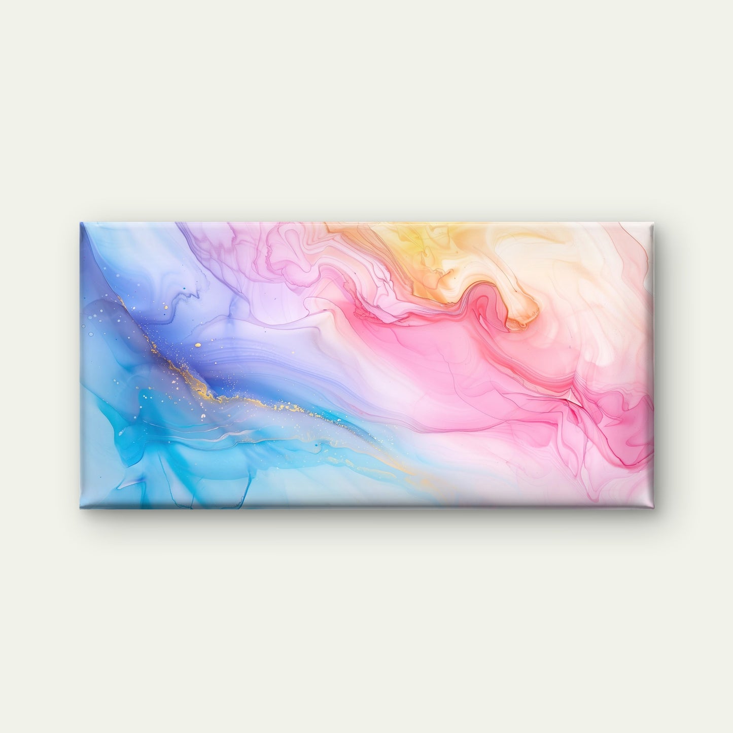 Golden Sparkles Over Pink Wall Art Canvas Office Home Room Framed 120x60cm - Bella Home Decor