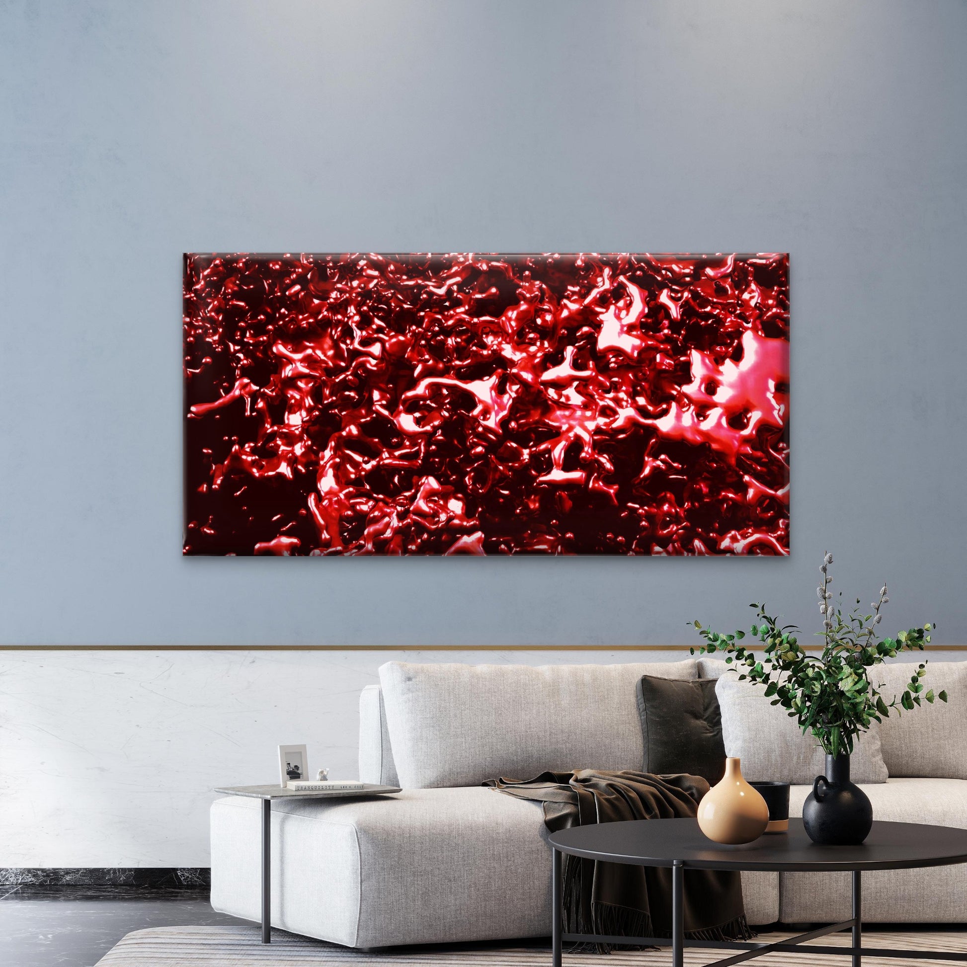 Blood Drop Splash Wall Art Canvas Office Home Room Framed 120x60cm - Bella Home Decor