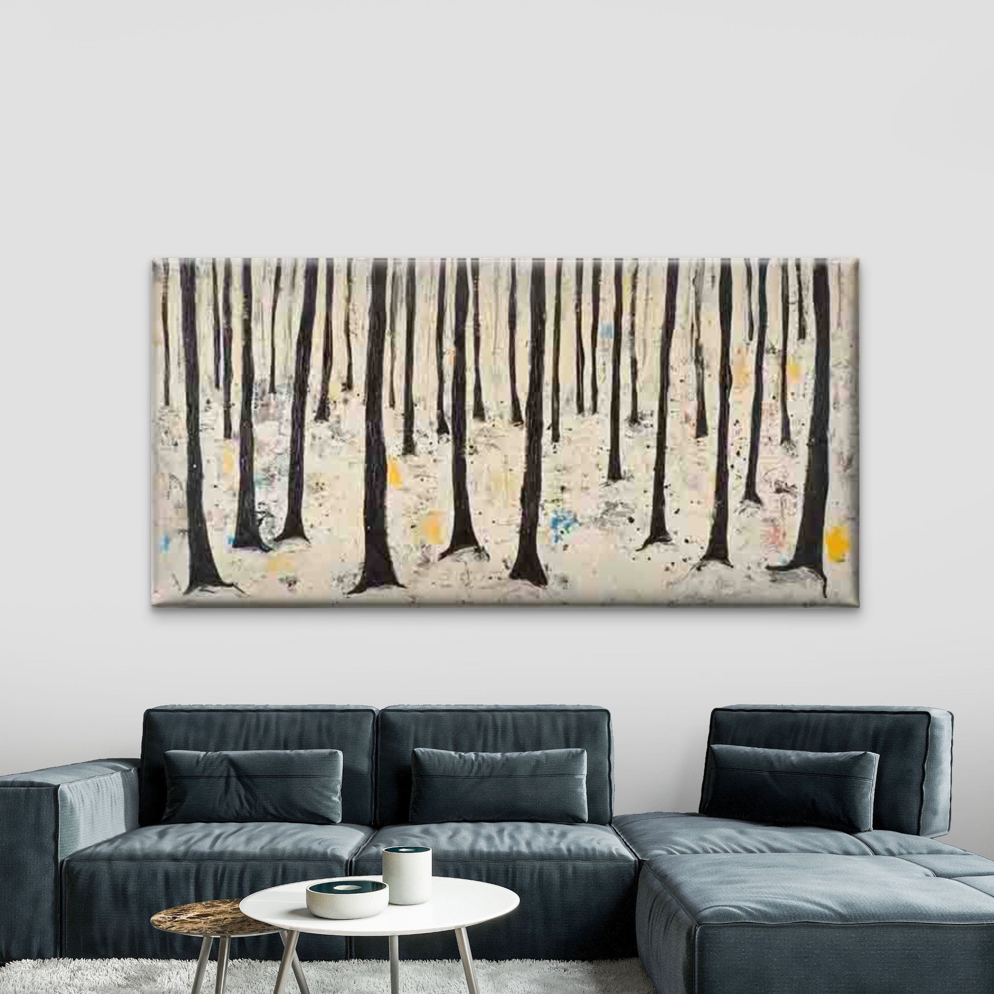 Abstract Art Neutral Tones Wall Art Canvas Office Home Room Framed 120x60cm - Bella Home Decor