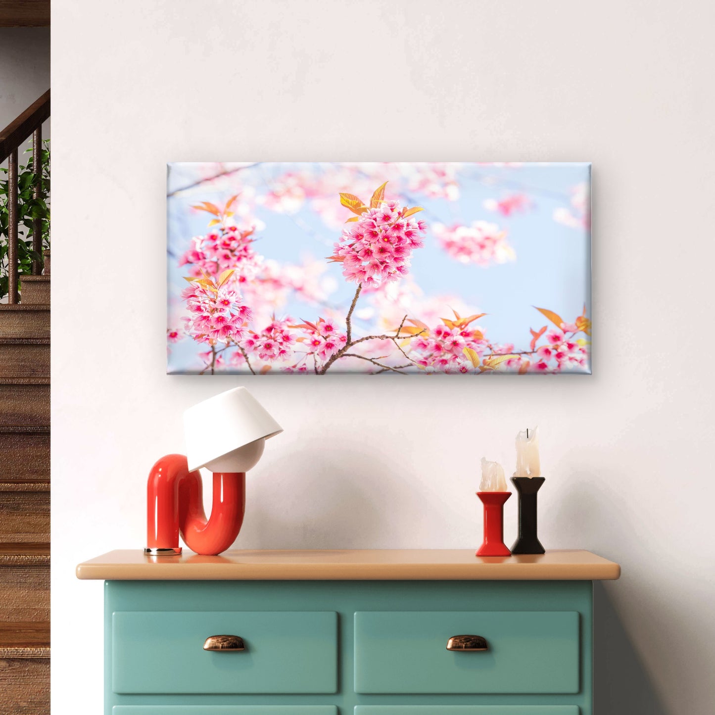 Cherry Blossoms of Japan Wall Art Canvas Office Home Room Framed 120x60cm