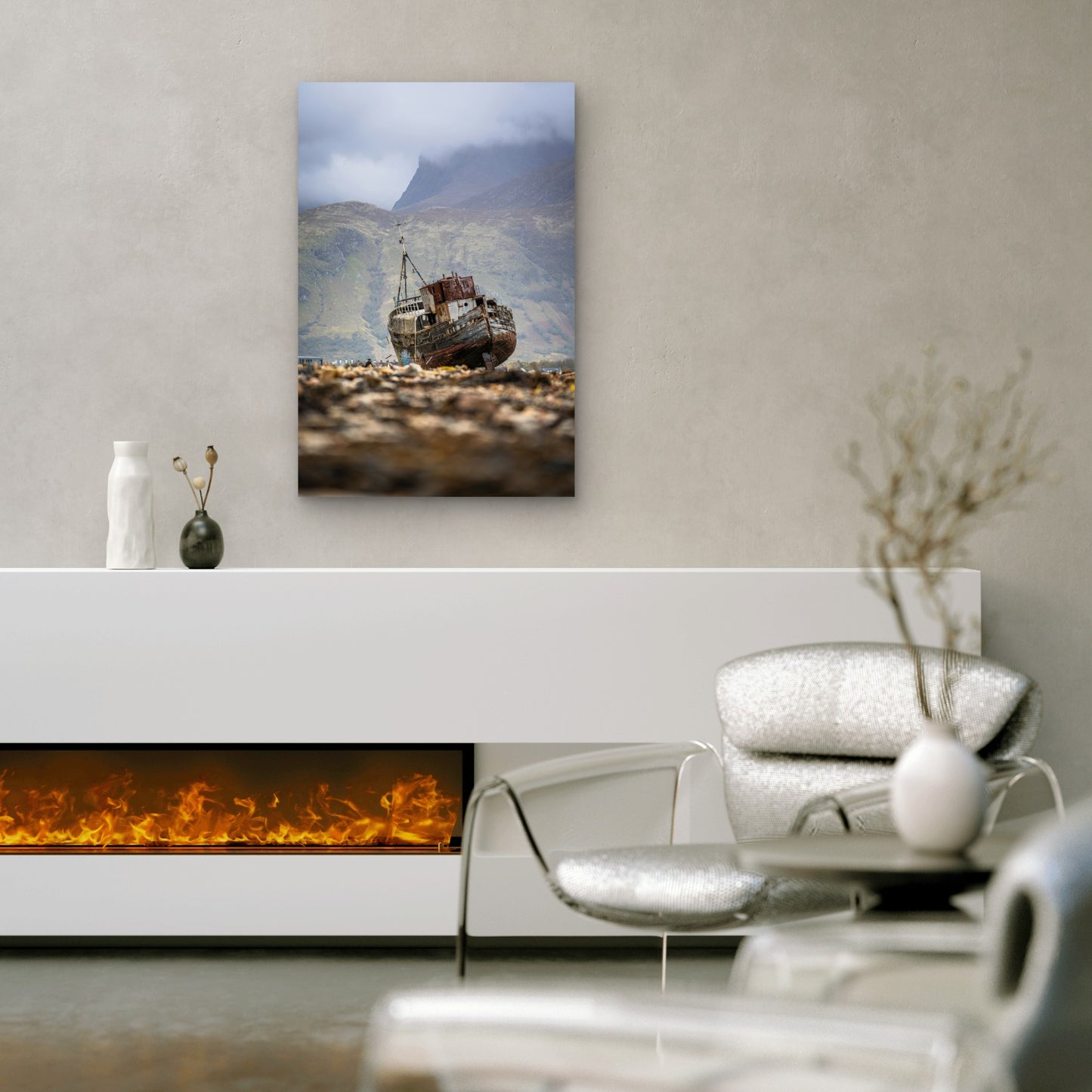 Corpach Shipwreck near Fort William, Scotland 60x90cm Metal Print Ready to Hang