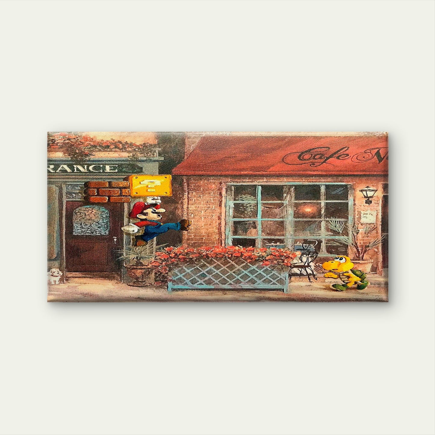 Vintage European Street Retro Wall Art Canvas Office Home Room Framed 120x60cm