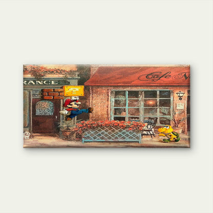 Vintage European Street Retro Wall Art Canvas Office Home Room Framed 120x60cm