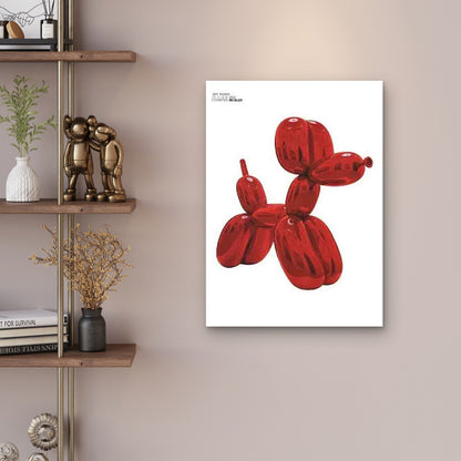 Abstract Balloon Dog Sculpture 60x90cm Metal Print Ready to Hang - Bella Home Decor