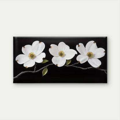 White Magnolia Flowers Wall Art Canvas Office Home Room Framed 120x60cm