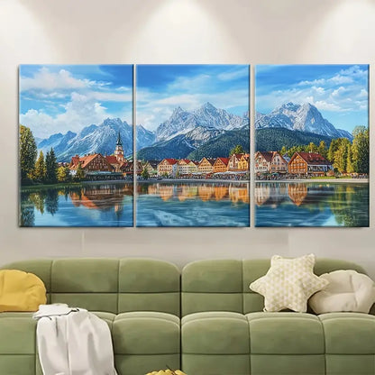 3pcs Garmisch-Partenkirchen Metal Print Ready to Hang Art - Bella Home Decor