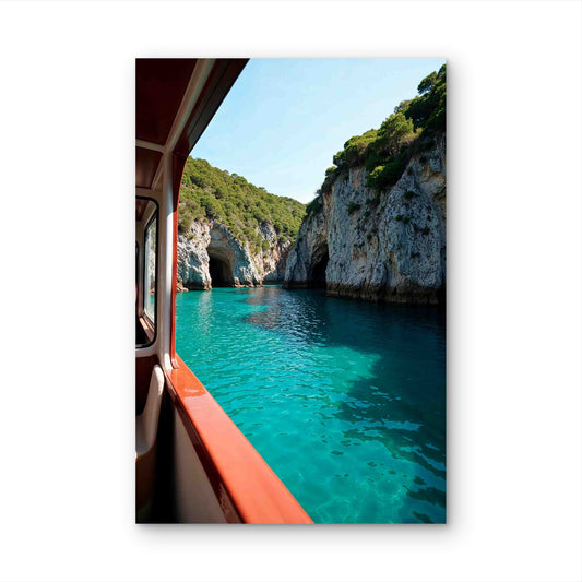 Blue Caves of Zakynthos 40x60cm Metal Print Ready to Hang