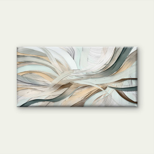 Abstract Beige 3D Texture Wave Wall Art Canvas Office Home Room Framed 120x60cm