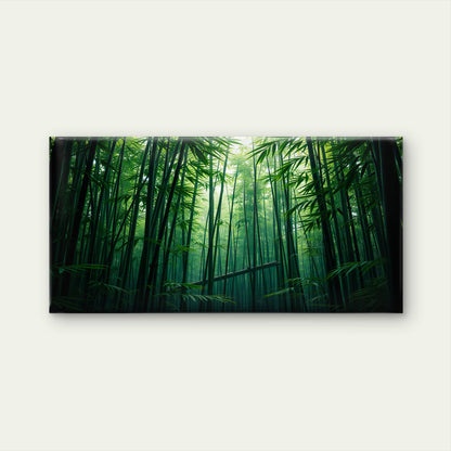 Green Bamboo Forest Kyoto Wall Art Canvas Office Home Room Framed 120x60cm