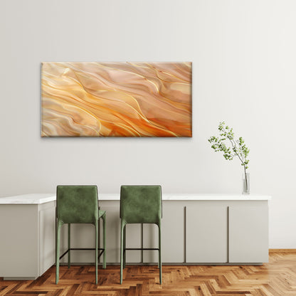 Coastal Gold Ochre Ripples Wall Art Canvas Office Home Room Framed 120x60cm
