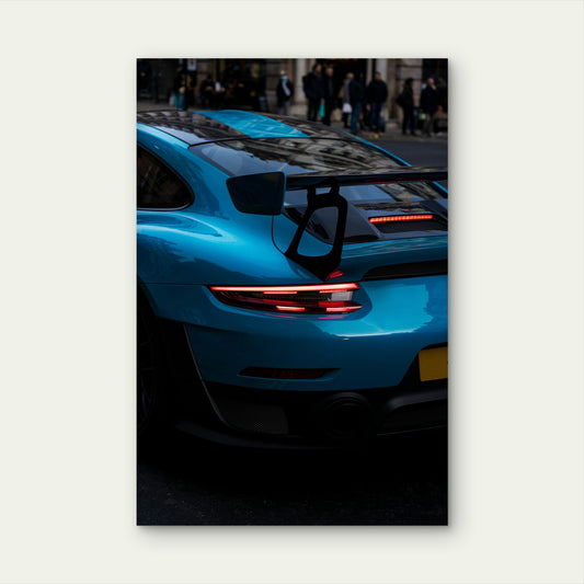 Blue Porsche Sportscar GT2 RS Supercar Art 40x60cm Metal Print Ready to Hang
