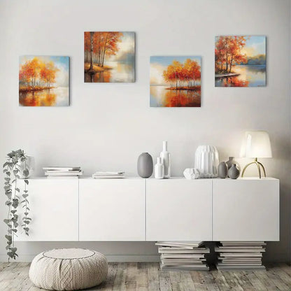 4pcs Autumn Splendor Canvas Art Prints Wall Art Canvas Framed