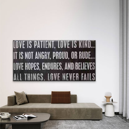 Love is Hopeful Wall Art Canvas Office Home Room Framed 120x60cm