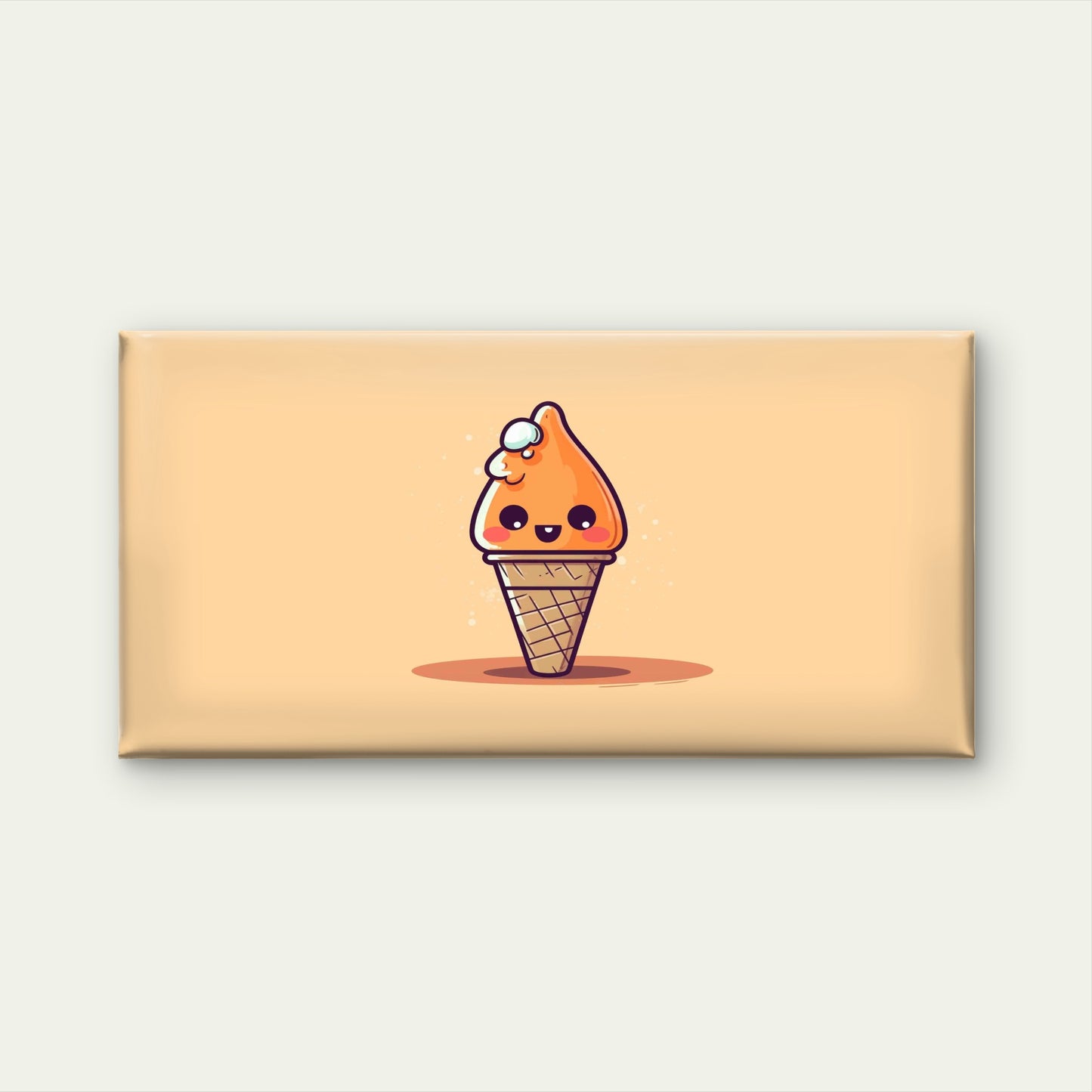 Kawaii Orange Soft Serve Pastel Wall Art Canvas Office Home Room Framed 120x60cm