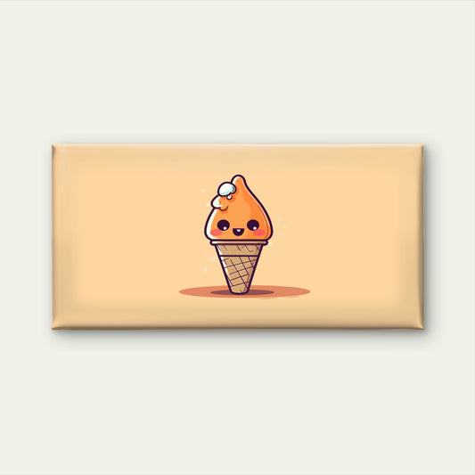 Kawaii Orange Soft Serve Pastel Wall Art Canvas Office Home Room Framed 120x60cm