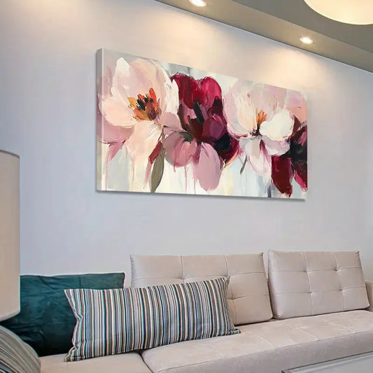 Bouquet Of Pink Flowers wall canvas office home room framed 120x60cm - Bella Home Decor