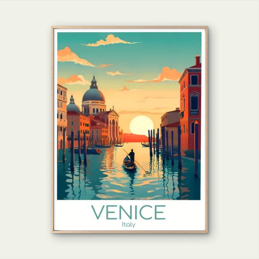 Venice, Italy Home Decor Premium Quality Vintage Travel Poster Print Choose Your Sizes
