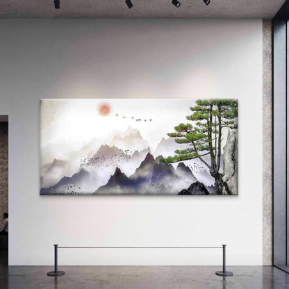 Asian Style Natural Scene Wall Art Canvas Office Home Room Framed 120x60cm - Bella Home Decor