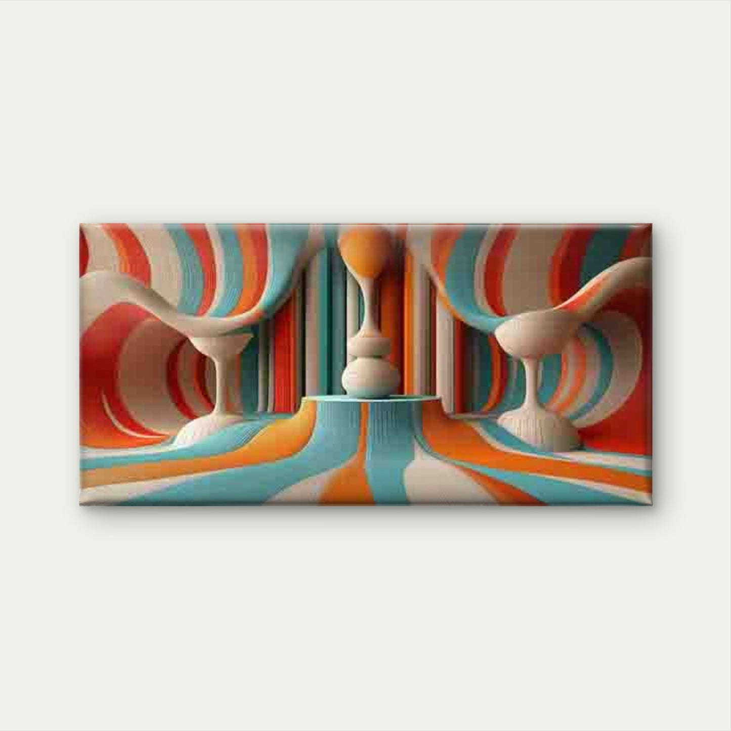 Abstract Colorful Geometric WaveWall Art Canvas Office Home Room Framed 120x60cm