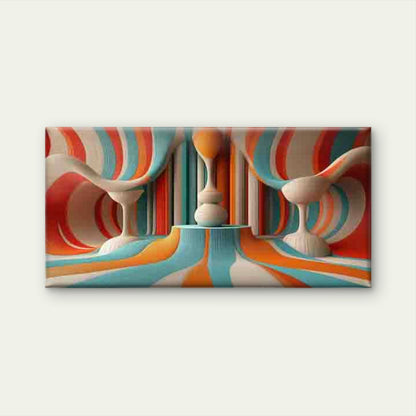 Abstract Colorful Geometric WaveWall Art Canvas Office Home Room Framed 120x60cm