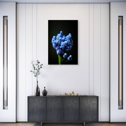Blue Grape Hyacinth Muscari Flower Bouquet 40x60cm Metal Print Ready to Hang