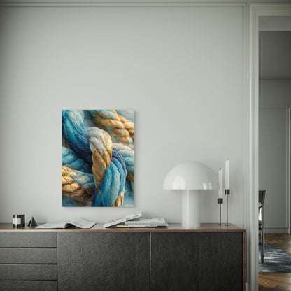 Ocean Rope, Nautical Decor 60x90cm Metal Print Ready to Hang