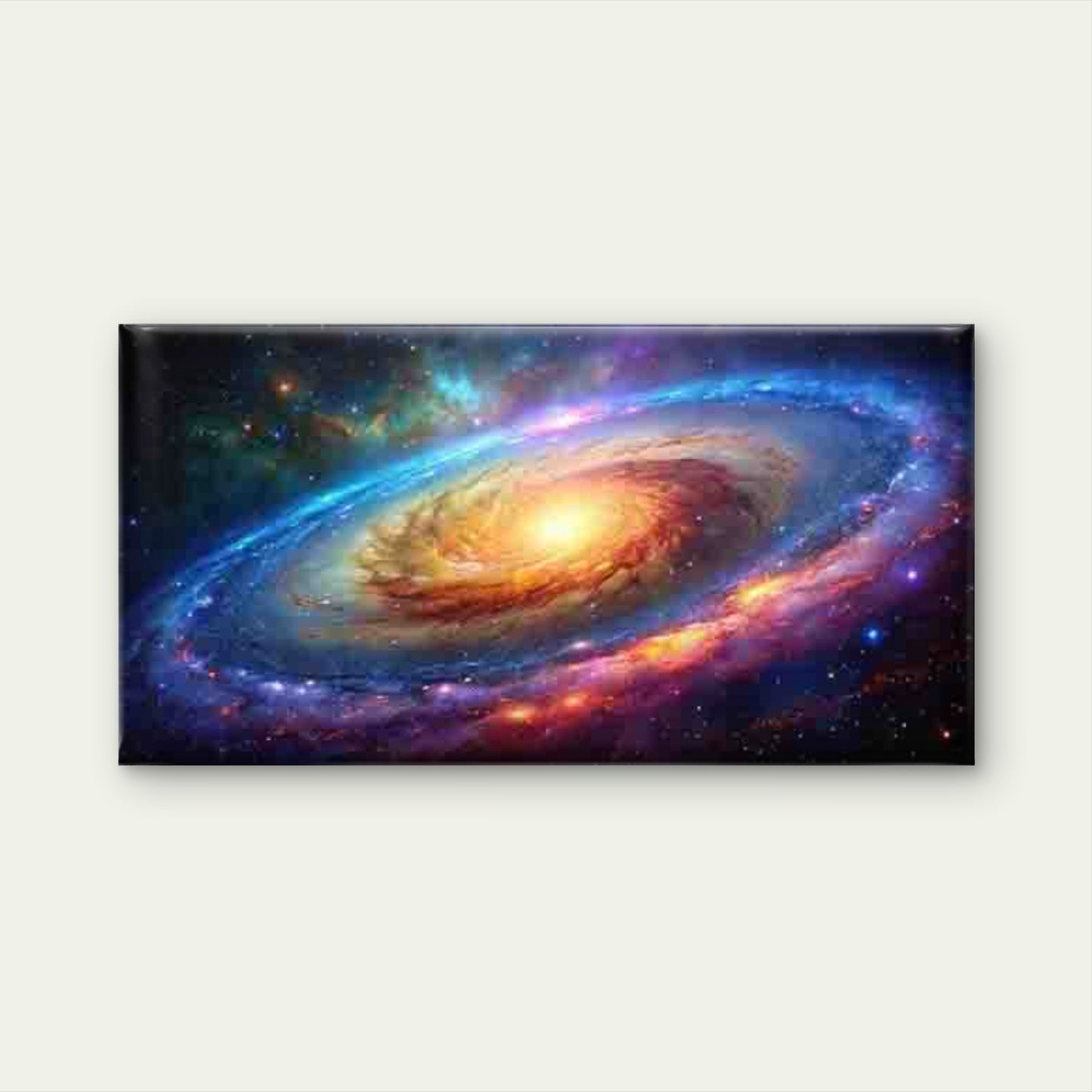 Abstract Spiral Galaxy Wall Art Canvas Office Home Room Framed 120x60cm - Bella Home Decor