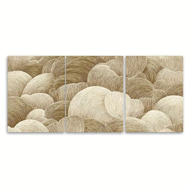 3pcs Neutral Beige Retro Aesthetic Prints Metal Print Ready to Hang Art