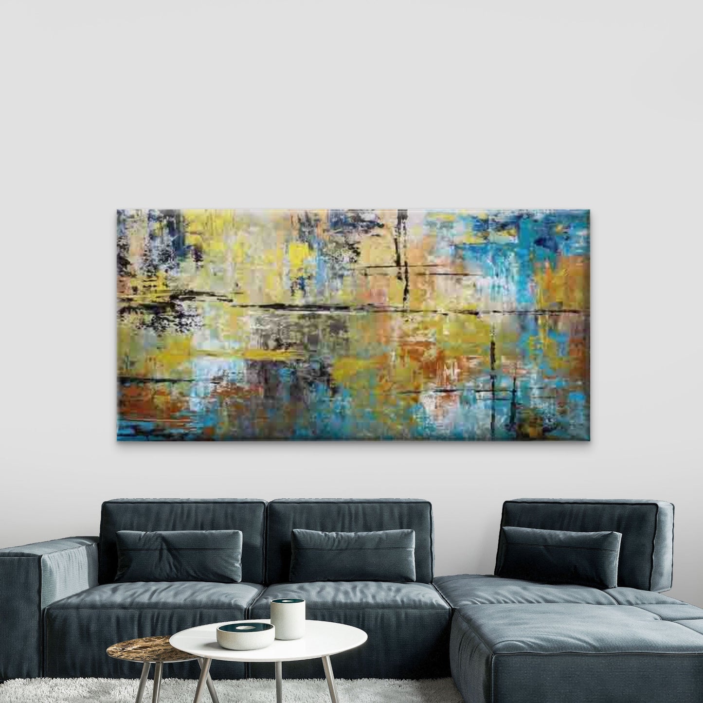 Modern Abstract Textured Wall Art Canvas Office Home Room Framed 120x60cm