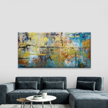 Modern Abstract Textured Wall Art Canvas Office Home Room Framed 120x60cm