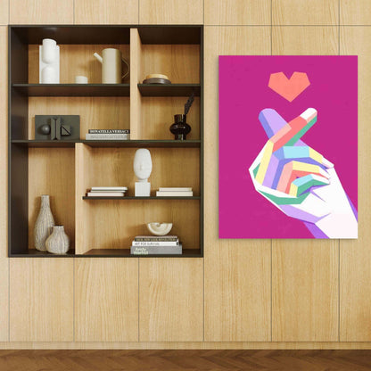 Vibrant Heart Hand 60x90cm Metal Print Ready to Hang - Bella Home Decor