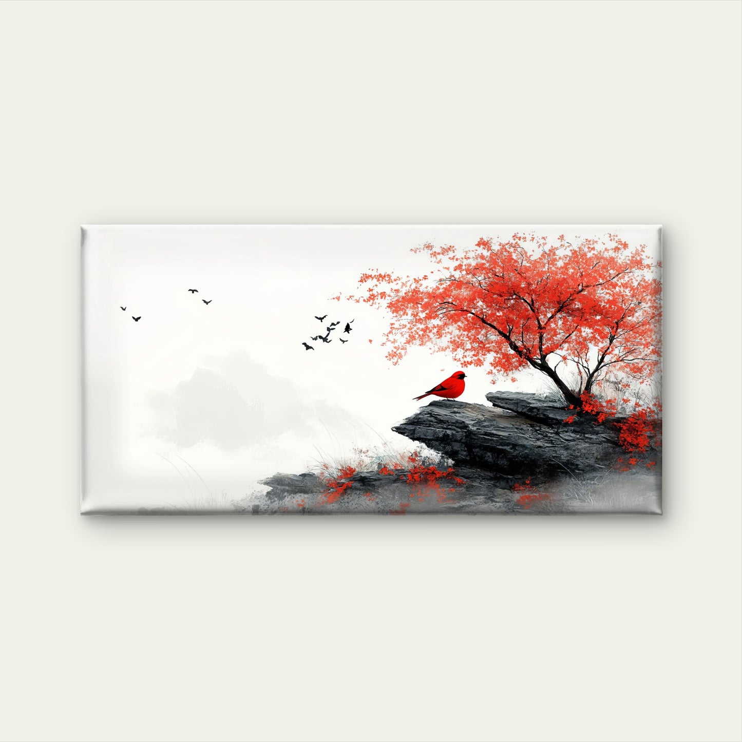 Montcarta Winter Bird painting Wall Art Canvas Office Home Room Framed 120x60cm