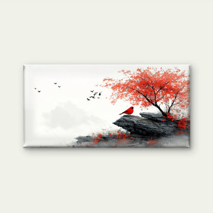 Montcarta Winter Bird painting Wall Art Canvas Office Home Room Framed 120x60cm