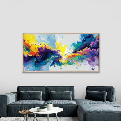 Vibrant Color Explosion Wall Art Canvas Office Home Room Framed 120x60cm