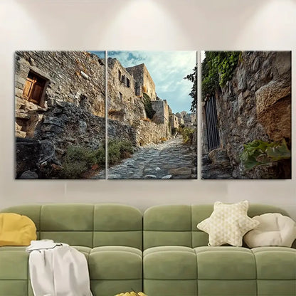 3pcs Monemvasia Lower Town Scenic Print Sailboats Metal Print Ready to Hang Art