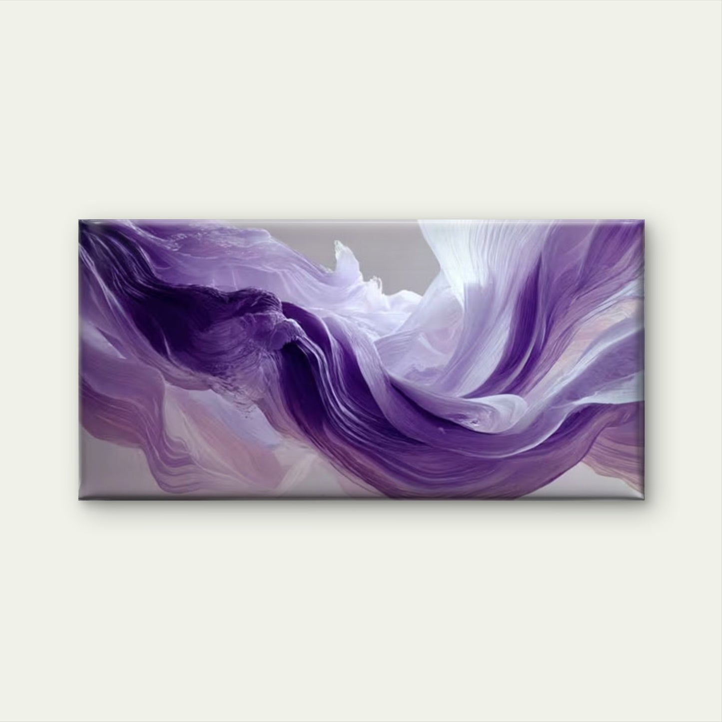 Purple & White Marbled Abstract Wall Art Canvas Office Home Room Framed 120x60cm