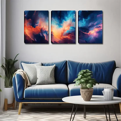 3pcs Whimsical Sky Blue Dove Wall Art Set Wall Art Canvas Unframed - High Quality Print 100% Australian Made Wall Canvas