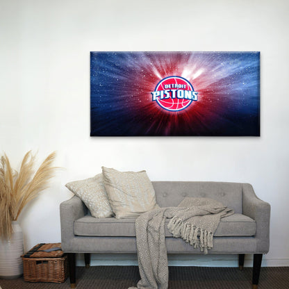 Cosmic Red Blue Basketball Wall Art Canvas Office Home Room Framed 120x60cm