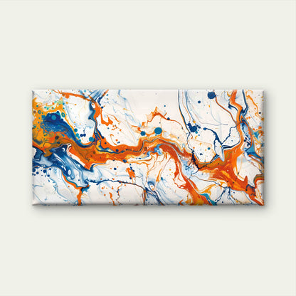 Blue White Swirls Abstract Wall Art Canvas Office Home Room Framed 120x60cm