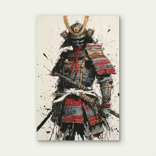 Samurai Japanese Male Warrior 40x60cm Metal Print Ready to Hang