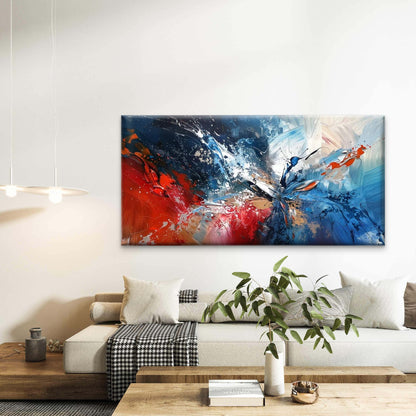 Abstract Vibrant Color Splashes Wall Art Canvas Office Home Room Framed 120x60cm - Bella Home Decor